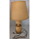 23" How's Your Aspen Table Lamp Handcrafted Natural Wood Hand Turned 3 Way Burlap Shade