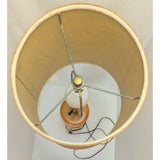 23" How's Your Aspen Table Lamp Handcrafted Natural Wood Hand Turned 3 Way Burlap Shade