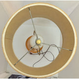 23" How's Your Aspen Table Lamp Handcrafted Natural Wood Hand Turned 3 Way Burlap Shade
