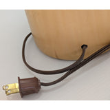 23" How's Your Aspen Table Lamp Handcrafted Natural Wood Hand Turned 3 Way Burlap Shade