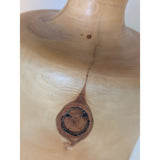 23" How's Your Aspen Table Lamp Handcrafted Natural Wood Hand Turned 3 Way Burlap Shade