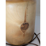 23" How's Your Aspen Table Lamp Handcrafted Natural Wood Hand Turned 3 Way Burlap Shade