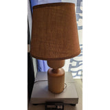 23" How's Your Aspen Table Lamp Handcrafted Natural Wood Hand Turned 3 Way Burlap Shade