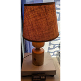 23" How's Your Aspen Table Lamp Handcrafted Natural Wood Hand Turned 3 Way Burlap Shade