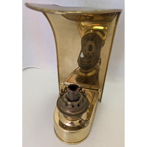 DHR Holland Brass Wall Mounted Oil Lamp Reflector NO CHIMNEY Arched Cover Maritime Nautical