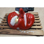 Japanese Tengu Mask Red With White Hair & Mustache Wall Decor