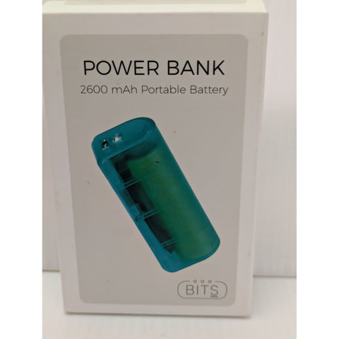 Bits Power Bank 2600 mAh Portable Battery With USB MICRO Cable - Blue