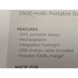 Bits Power Bank 2600 mAh Portable Battery With USB MICRO Cable - Blue