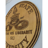 12" Seal 1963 Idaho State University Wood Wall Plaque Round Veritas Vos Liberabit Vintage 1901-1947