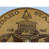12" Seal 1963 Idaho State University Wood Wall Plaque Round Veritas Vos Liberabit Vintage 1901-1947