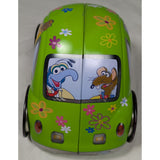 6" Muppets VW Bug Tin Volkswagen Toy Car TM Henson Kermit Green Miss Piggy Metal