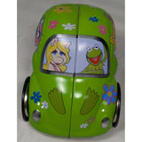 6" Muppets VW Bug Tin Volkswagen Toy Car TM Henson Kermit Green Miss Piggy Metal