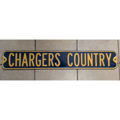 36 X 6 Los Angeles Chargers Country NFL Metal Steel Sign Wall Art Blue Yellow