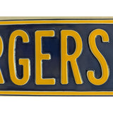 36 X 6 Los Angeles Chargers Country NFL Metal Steel Sign Wall Art Blue Yellow