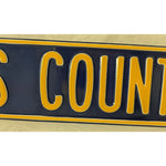 36 X 6 Los Angeles Chargers Country NFL Metal Steel Sign Wall Art Blue Yellow