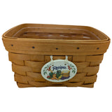 8" Tilted Recipe 1998 Longaberger Basket Handwoven Maple Kitchen Decor Box USA No Lid