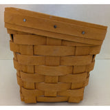 8" Tilted Recipe 1998 Longaberger Basket Handwoven Maple Kitchen Decor Box USA No Lid