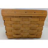 8" Tilted Recipe 1998 Longaberger Basket Handwoven Maple Kitchen Decor Box USA No Lid