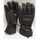 Size 9 Leki Elements Krypton S Ski Racing Gloves Trigger Grip Loop Black Leather Mens Winter Fabric