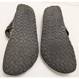 40 L9 M7 Papillio Nautical Womens Black Leather Lace Thong Sandals Birkenstock Bronze Charm