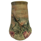 Large 11" Weller Baldin Apple Vase 1920-1915 Studio Art Pottery Ceramic Vintage Raised Relief
