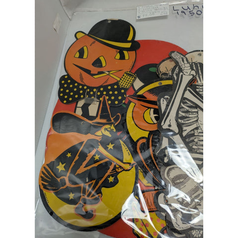 9 HF Luhrs Halloween Black Cat Pumpkin 2 Owl Witch 3 Skeleton Thick Paper Die-Cut Decoration Vintage Set