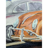 MAKE OFFER Signed Julie Hopkins Watercolor Painting Of Porsche 356 911 Classic Vintage Cars Frame