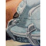 MAKE OFFER Signed Julie Hopkins Watercolor Painting Of Porsche 356 911 Classic Vintage Cars Frame