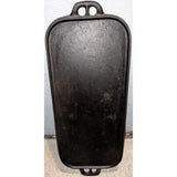 Unmarked Lodge 7 Made In USA H Rectangular Cast Iron Long Griddle Pan 22x9 Oblong Vintage Skillet