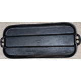 Unmarked Lodge 7 Made In USA H Rectangular Cast Iron Long Griddle Pan 22x9 Oblong Vintage Skillet