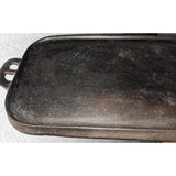 Unmarked Lodge 7 Made In USA H Rectangular Cast Iron Long Griddle Pan 22x9 Oblong Vintage Skillet