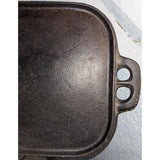 Unmarked Lodge 7 Made In USA H Rectangular Cast Iron Long Griddle Pan 22x9 Oblong Vintage Skillet