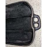 Unmarked Lodge 7 Made In USA H Rectangular Cast Iron Long Griddle Pan 22x9 Oblong Vintage Skillet