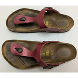 40 L9 M7 Birkenstock Gizeh Thong Sandals Burgundy Red Leather Size 9 Germany Made