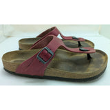 40 L9 M7 Birkenstock Gizeh Thong Sandals Burgundy Red Leather Size 9 Germany Made
