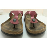 40 L9 M7 Birkenstock Gizeh Thong Sandals Burgundy Red Leather Size 9 Germany Made
