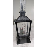 Black Lantern Snowman Christmas Tree Decoration 9.5-Inch Snow Globe Rectangle Plastic Light-Up Scene