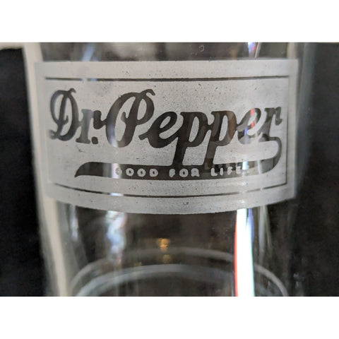 3.5" Etched Dr Pepper Glass Tumbler Collectible Soda Memorabilia Vintage