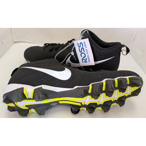 Size 12.5 Nike Mens Alpha Menace Shark Fastflex Football Cleats Shoes Black/White
