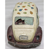 5"  Junkyard Art 1998 Popular Imports VW Bug Ladybug Car Figurine Polystone Retro Volkswagen