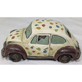 5"  Junkyard Art 1998 Popular Imports VW Bug Ladybug Car Figurine Polystone Retro Volkswagen