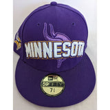 NEW 7 3/4 Minnesota Vikings NFL 59Fifty Football Hat New Era Fitted Purple Cap Baseball
