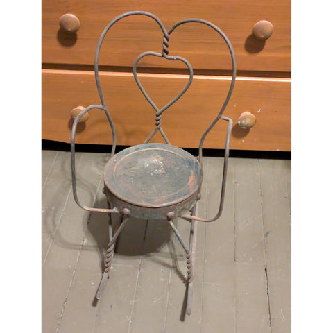 Wrought Iron Wire Ice Cream Parlor Rocking Chair Rocker Vintage Miniature American Girl Doll Size Decor
