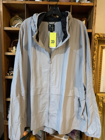 3XL All in Motion Mens Shirt Top Grey water wind resistant Zip Jacket Big  New