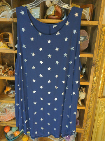 SOLD XXL Old Navy Womens Shirt Top Blue stars polka dot Regular  Used