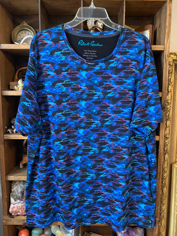 2XL Robert Graham Mens Shirt Top Blue Roadster T Bucket Hotrod Regular  VGC