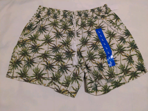 L Briggs Womens Shorts Palm trees Beach Regular  New