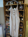 M Universal Thread Womens Shirt Top White brown overalls, capris, striped linen rayon Regular  Used