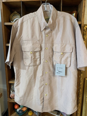 L Guides Choice Mens Shirt Top Tan UPF zipper pockets fishing Regular  New