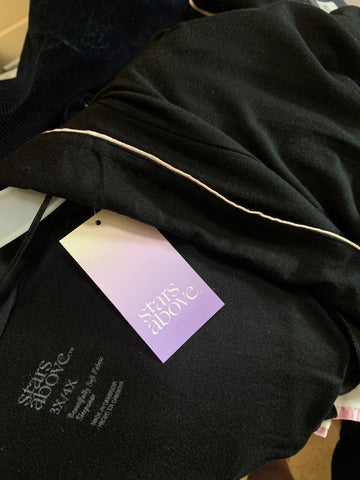 3X Stars Above Womens Shirt Top Black stretchy lightweight robe Plus  New